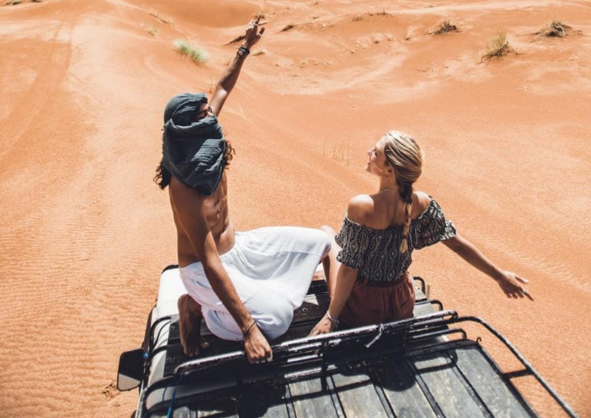Sahara stargazing tour under the milky way in the Moroccan Sahara Desert near Merzouga.